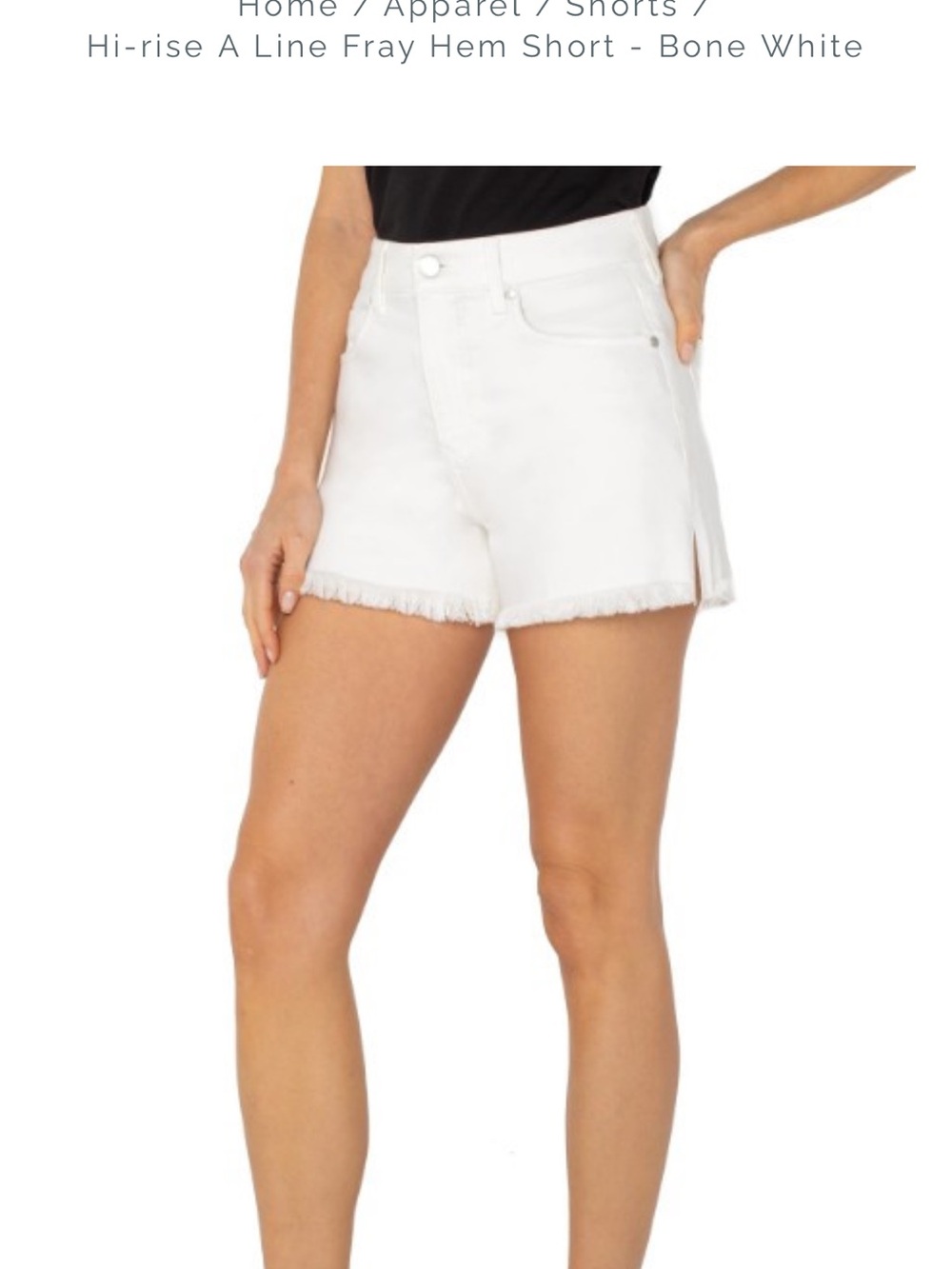 Liverpool Los Angeles High Rise A-Line Fray Hem Denim Shorts Size 8